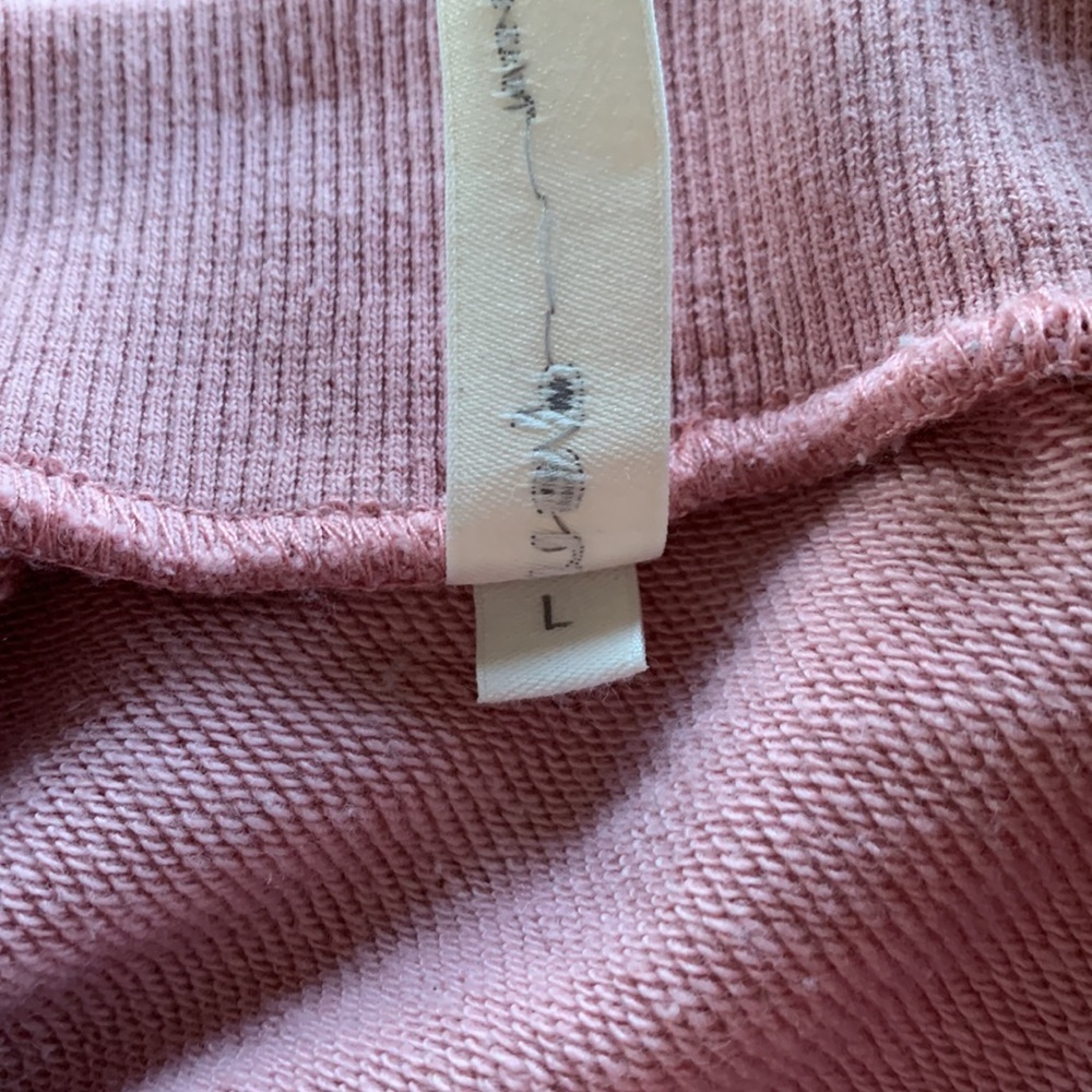 NAP Drawstring Hem Cotton Sweatshirt Blush Pink Oversized Top Women’s Size Large - Picture 10 of 12